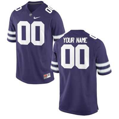 Mens Kansas State Wildcats Customized Replica Football Jersey - 2015 Purple